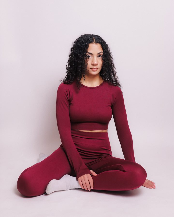 Maroon studio portrait
